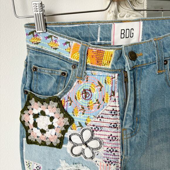 BDG Patchwork Retro Boho Flare Jeans - Picture 2 of 9